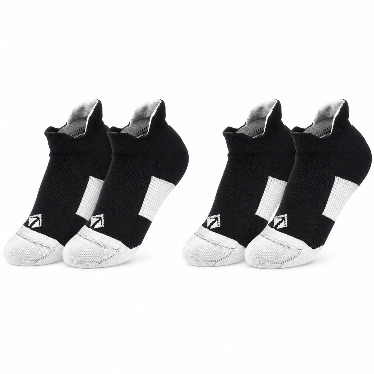 Tech-Lite Performance Socks - Black with White Logo: 2 Pair (4 Socks)