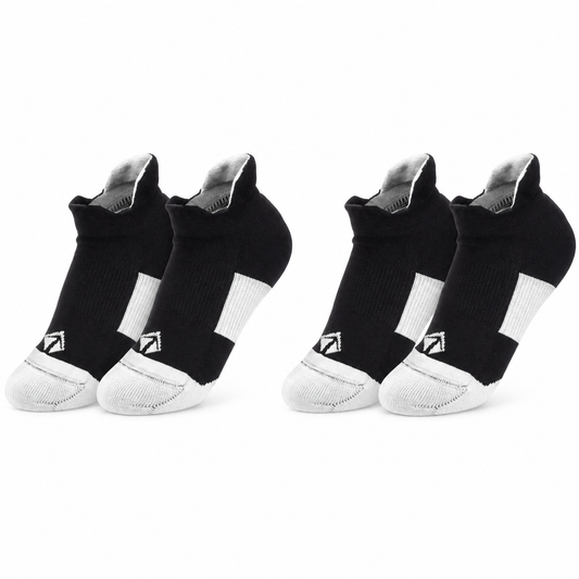 Tech-Lite Performance Socks - Black with White Logo: 2 Pair (4 Socks)