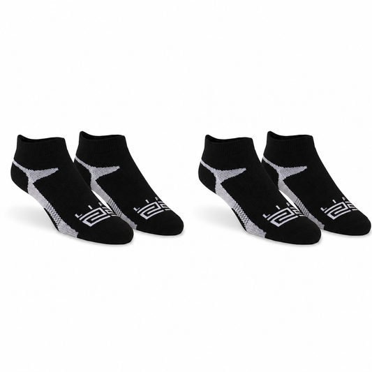Golf & Tennis: Merino Wool Athletic Peds - Black & White 2 Pair (4 Socks)