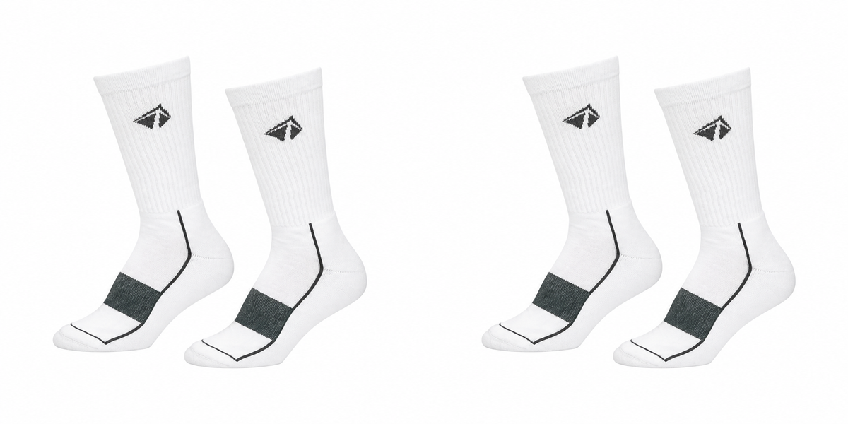 Atacama Performance Crew Sock - "Boulder White" 2 Pair (4 Socks)