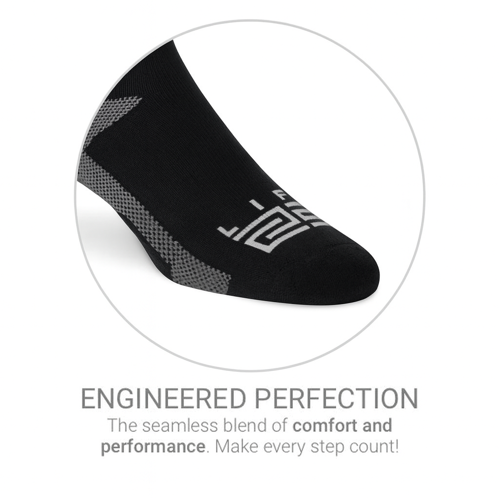 Golf & Tennis: Merino Wool Athletic Peds - Black & White 2 Pair (4 Socks)
