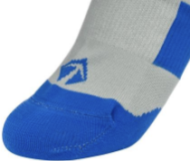 Tech-Lite Performance Sock - Grey with Blue Logo Logo: 2 Pair (4 Socks)