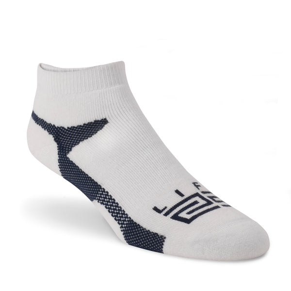 Merino Wool Athletic Peds  -White & Navy 2 Pair