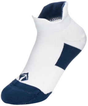 Tech-Lite Performance Sock - White with Navy Blue Logo- 2 Pair (4 Socks)