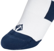 Tech-Lite Performance Sock - White with Navy Blue Logo- 2 Pair (4 Socks)